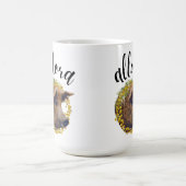 アローラ(毛織の豚とミモサの花のリース) コーヒーマグカップ (中央)