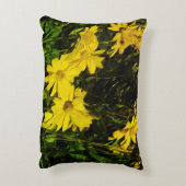 アローリーフバルサムルートイエローワイルドフラワー抽象芸術 アクセントクッション (裏面(縦))