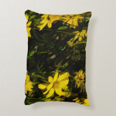 アローリーフバルサムルートイエローワイルドフラワー抽象芸術 アクセントクッション (裏面(縦))