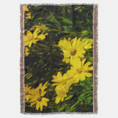 アローリーフバルサムルートイエローワイルドフラワー抽象芸術 スローブランケット (正面縦)