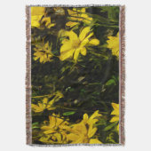 アローリーフバルサムルートイエローワイルドフラワー抽象芸術 スローブランケット (正面縦)