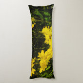 アローリーフバルサムルートイエローワイルドフラワー抽象芸術 ボディピロー (裏面 (縦))