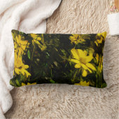 アローリーフバルサムルートイエローワイルドフラワー抽象芸術 ランバークッション (ブランケット)