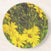 アローリーフバルサムルートフラワー抽象芸術印象派 コースター (正面)