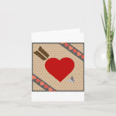 アローロマンチックなバレンタインパターンのキューピッドハート シーズンカード (正面)