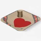 アローロマンチックなバレンタインパターンのキューピッドハート ペーパープレート (傾斜あり)