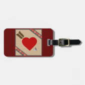 アローロマンチックなバレンタインパターンのキューピッドハート ラゲッジタグ (正面横)