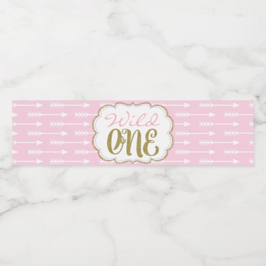 アローワイルドワン1日の誕生日水ボトルラベル ペットボトルラベル (シングルラベル)