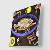 アローンフィッ絵画シュ・ポール・クレー スクエア壁時計 (傾斜)