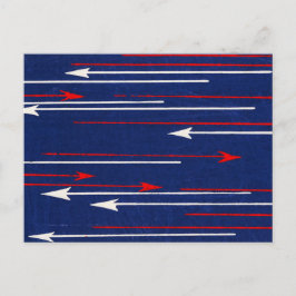 アロー日本のウッドカット織物 ポストカード