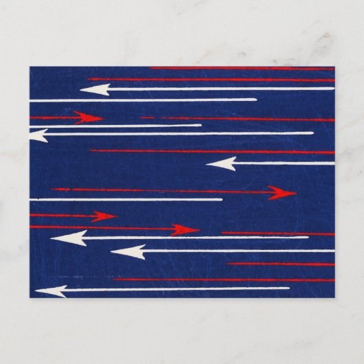 アロー日本のウッドカット織物 ポストカード (正面)