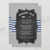 アロー素朴ベイビーシャワー感謝の詩のノート 招待状 (正面/裏面)