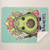 アワカトルアステカ戦士アボカド シェルパブランケット (正面(横))