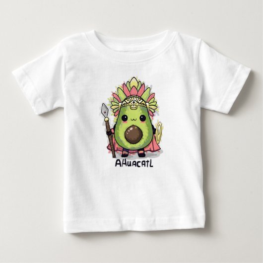 アワカトルアステカ戦士アボカド ベビーTシャツ (正面)