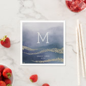 アワッシュエレガントウォーターカラーサーフ結婚ズモノグラム スタンダードカクテルナプキン (インサイチュ)