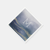 アワッシュエレガントウォーターカラーサーフ結婚ズモノグラム スタンダードカクテルナプキン (角)