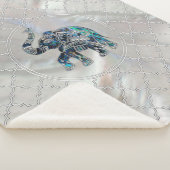 アワビおよび真珠の銀によって組み立てられる象 シェルパブランケット (3/4)