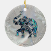 アワビおよび真珠の銀によって組み立てられる象 セラミックオーナメント (裏面)