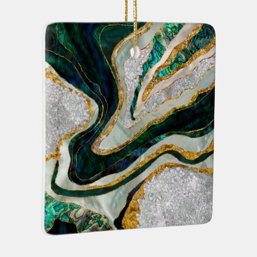 アワビとクリスタルはデジタルアートを生み出す セラミックオーナメント (右)