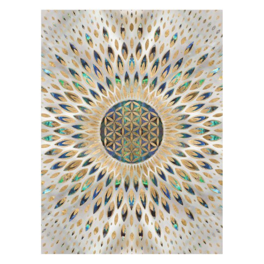 アワビの殻と真珠 テーブルクロス (正面)