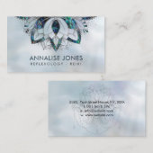 アワビの貝および銀は真珠のはすを組み立てます 名刺 (正面/裏面)