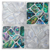 アワビの貝殻と真珠 – Cells Collage N8 タイル (正面)