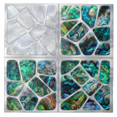 アワビの貝殻と真珠 – Cells Collage N9 タイル (正面)