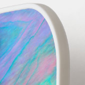 アワビの貝殻の水の色の母パールストーン ピックルボールラケット (左詳細)