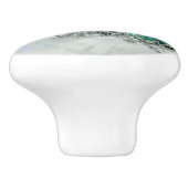 アワビの貝殻真珠と銀1 セラミックノブ (側面)