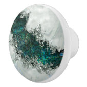 アワビの貝殻真珠と銀1 セラミックノブ (右)