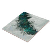 アワビの貝殻真珠と銀1 タイル (側面)