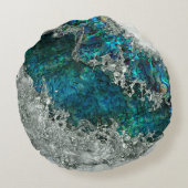 アワビの貝殻真珠と銀2 ラウンドクッション (裏面)