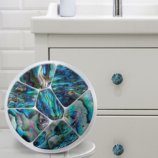 アワビの貝殻 – ボロノイ細胞モザイク セラミックノブ