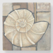 アワビの貝 ストーンコースター (正面)