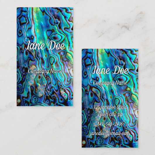 アワビの貝 名刺 (正面/裏面)