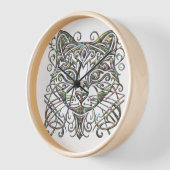 アワビエレガント猫 壁時計 (傾斜)