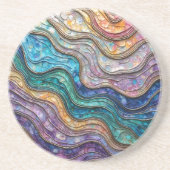 アワビカラフルの波打ち コースター (正面)