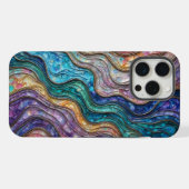 アワビカラフルの波打ち iPhoneケース (裏面横)