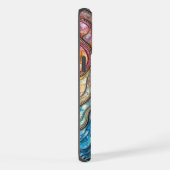 アワビカラフルの波打ち iPhoneケース (右側面)