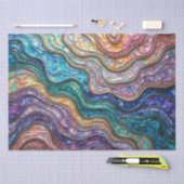 アワビカラフルの波打つ波ティッシュペーパー 薄葉紙 (クラフト)