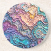 アワビカラフルの渦巻き コースター (正面)