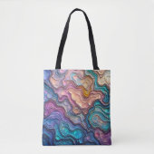 アワビカラフルの渦巻き トートバッグ (正面)