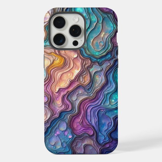 アワビカラフルの渦巻き iPhoneケース (裏面)