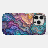 アワビカラフルの渦巻き iPhoneケース (裏面横)