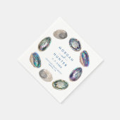 アワビカラフル貝水彩ビーチ結婚式 スタンダードカクテルナプキン (角)