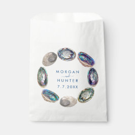 アワビカラフル貝水彩ビーチ結婚式 フェイバーバッグ