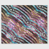 アワビ貝ホタテ3Dピンク ラッピングペーパー (フラット)