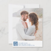 アワビ貝殻水彩ビーチ結婚式 セーブザデート (裏面)