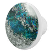 アワビ貝真珠と銀2 セラミックノブ (右)