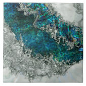 アワビ貝真珠と銀2 タイル (正面)